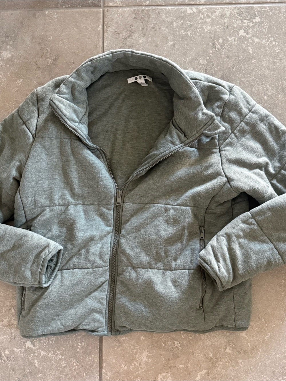 Quilted Hooded Puffer Jacket in Sage Green